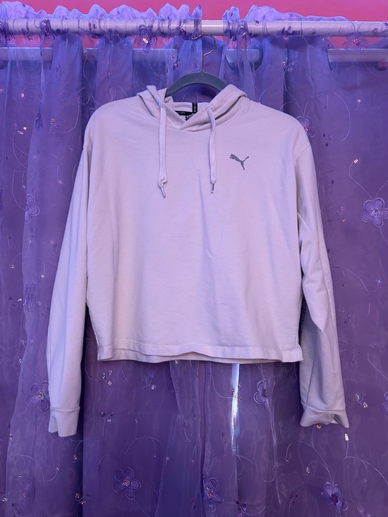 Puma Sweaters - Puma White Cropped Hoodie